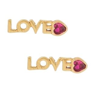 KATE SPADE • Double Love, Love You Mom Pink Stud Earrings